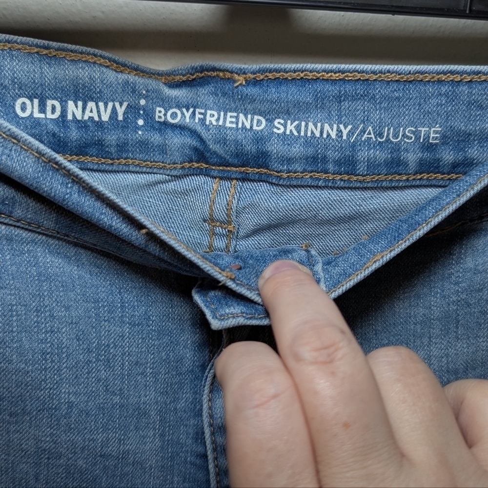 Old Navy Boyfriend Skinny Jeans Bleach Splatter High Waist Women's Size 18 - Picture 3 of 5